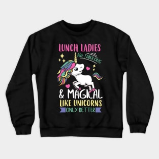 Womens Lunch Lady graphic I Magical School Unicorns Teacher Crewneck Sweatshirt